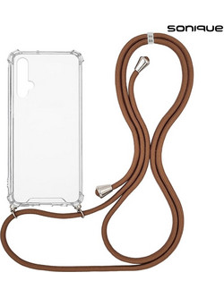 Sonique Armor Clear Θήκη Σιλικόνης με Κορδόνι (Honor 20 / Nova 5T) Καφέ