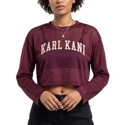 KARL KANI COLLEGE MESH CROPPED LONGSLEEVE KW263-005-1-VIOLET Μωβ