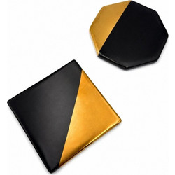 ΣΟΥΒΕΡ ΚΕΡΑΜΙΚΟ ΜΑΥΡΟ & ΧΡΥΣΟ 2 ΣΧΕΔΙΩΝ 9x9cm