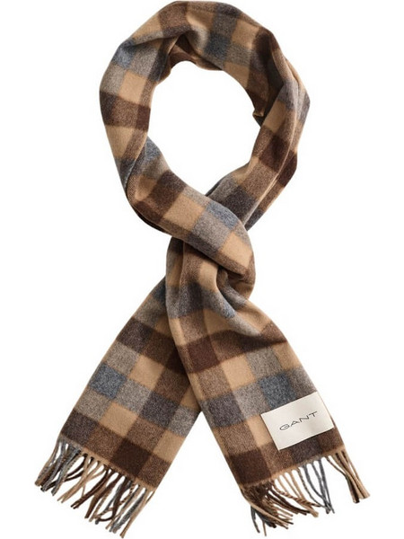 Αντρικό Κασκόλ GANT Checked Wool Scarf 9920310/213 Μπεζ