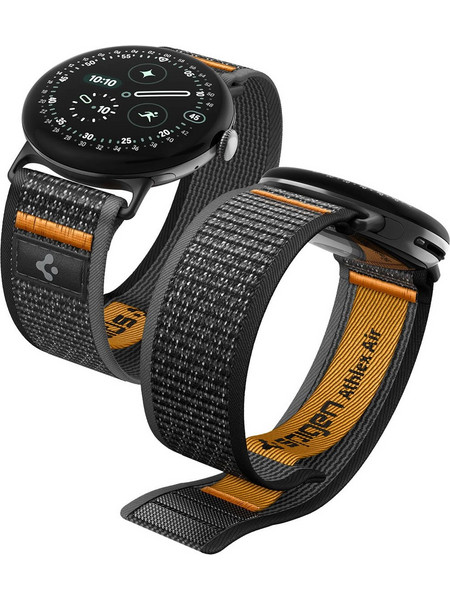 Spigen Athlex Air Active Google Pixel Watch 5 / 4 / 3 / 2 / 1 41mm Λουράκι Smartwatch Black Orange AMP11751