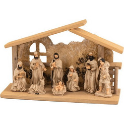 LianosXmas Ξύλινη Χριστουγεννιάτικη Φάτνη 32 x 12 x 23(h)cm SG25030