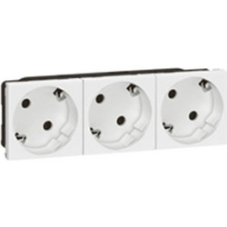 Multi-support multiple socket Mosaic - 3 x 2P+E automatic terminals - standard