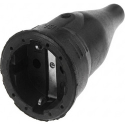 Original connector, SCHUKO, rubber (TPE) black, IP20, Typ 1566