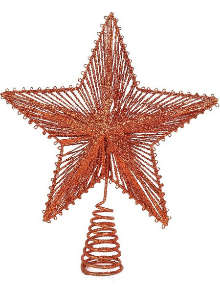 LianosXmas Χάλκινο Γκλίττερ Αστέρι Κορυφή Δέντρου 25 x 30cm 23788