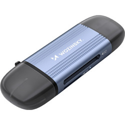Wozinsky WCR-5G Memory Card Reader for SD and microSD USB-A 3.0 / USB-C 3.0 Aluminum - Gray
