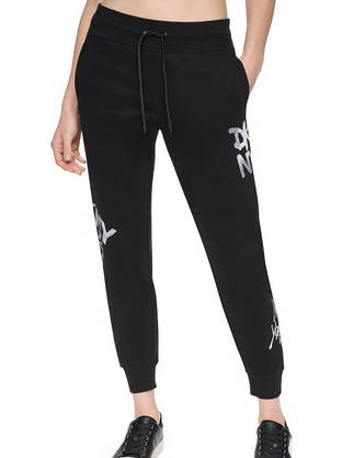DKNY Γυναικείο Παντελόνι Φόρμας Μαύρο DP6P3959-0071