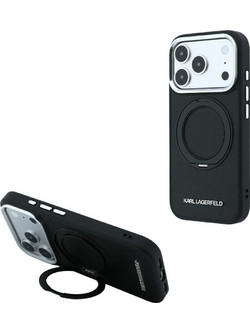 Karl Lagerfeld Ring Stand 360 Saffiano Classic Logo Magsafe Case Black (iPhone 18 Pro Max / 17 Pro Max)