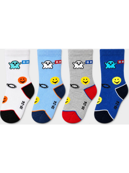 Design Baby Happy Ghost Βρεφικές Κάλτσες 4 Τεμάχια DSNBB94-92-Πολύχρωμο