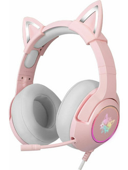 Onikuma K9 Cat Ears Gaming Headset Over Ear Pink