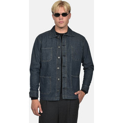 Berto Lucci Ανδρικό Πουκάμισο Τζιν Normal Fit Overshirt Μαύρο