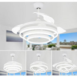 Powertech HLL-0112 Ανεμιστήρας Οροφής 72W με Φως & Τηλεχειριστήριο Λευκός