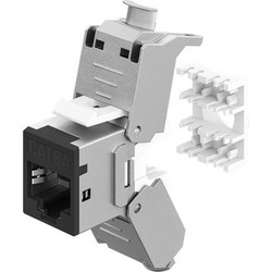 GOOBAY Keystone module RJ45 77943, CAT 6A STP, slim, toolfree, ασημί/μαύρο