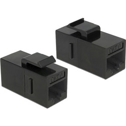 DELOCK Keystone module RJ45 86381, θηλυκό σε θηλυκό, Cat 6 UTP, μαύρο