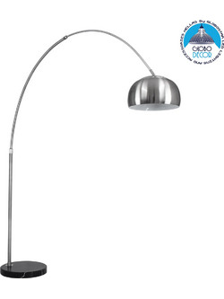 GLOBOSTAR(R) PRAGUE 00990 Μοντέρνο Επιδαπέδιο Φωτιστικό με Ντουί 1 x E27 AC 220-240V IP20 - Νίκελ Βούρτσας - Μ210 x Π45 x Υ220cm