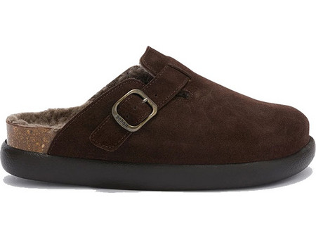 Fae Chunky Suede mule with faux fur lining Scholl Καφέ