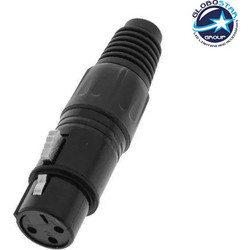 GLOBOSTAR Θηλυκό Βύσμα XLR Female 3 PIN CANNON DMX High Quality Μαύρο