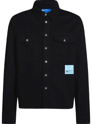 Karl Lagerfeld x Pietro Terzini Ανδρικό Πουκάμισο Overshirt Μαύρο