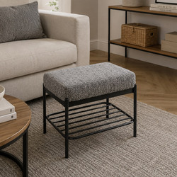 Σκαμπό (55x36x47) Spitishop Andenne Grey/Black