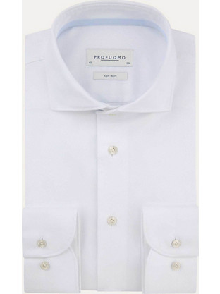 Profuomo Ανδρικό Πουκάμισο Twill Slim Fit Λευκό PPXH30007A