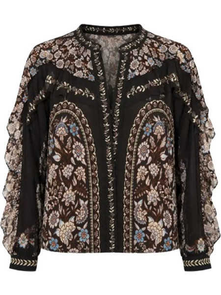 FARM RIO LONG SLEEVE ΜΠΛΟΥΖΑ 361187-26035-DANIELA BLACK
