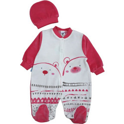 Pretty Baby White Bear Φορμάκι Μακρυμάνικο Βελουτέ 8030532