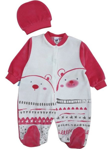 Pretty Baby White Bear Φορμάκι Μακρυμάνικο Βελουτέ 8030532