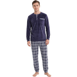 ΣΕΤ ΑΝΔΡΙΚΗ ΧΕΙΜΕΡΙΝΗ FLEECE ΠΥΤΖΑΜΑ ΛΕΠΤΗ - ΜΠΛΕ/ΣΙΕΛ
