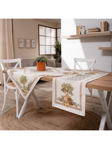 Καρέ & Τραβέρσα Σετ 2 Τεμαχίων 100x100 & 40x100 Teoran Home Mediterraneo