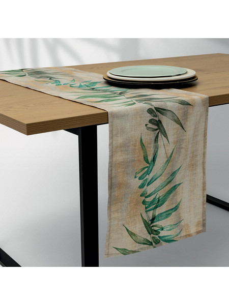 Τραβέρσα Foresta 40x160 Εκρού-Πράσινο