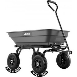 VEVOR Garden Dump Cart, 181 kg Poly Dump Cart, Garden Carts Dumps Wagon with 90 Quick-Dumps Mechanism, 180 Swivel Wheels, 270 Flexible Rotating Bearings, Yard Wagon for Plants, Soil, Crops