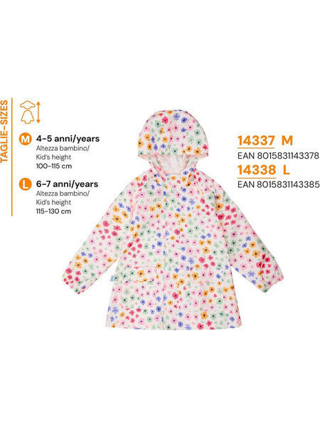 Strawberries raincoat with expandable back M