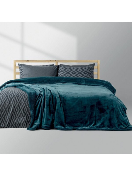 Κουβέρτα Fleece Μονή Erba Πετρόλ Lino Home Πετρόλ 160X220