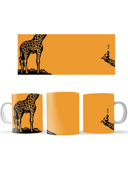 Κούπα Giraffe 330ml Premium custom made σκληρή θήκη (πλαστικό εξαιρετικής ποιότητας, high definition colors)