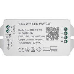 ΔΕΚΤΗΣ WIFI DIMMER ΓΙΑ ΤΑΙΝΙΑ LED CCT, APP TUYA SMART LIFE, 12-24V DC, 10A, 12V 120W, 24V 240W