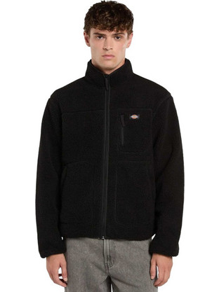 Dickies Mount Hope Ανδρική Ζακέτα Fleece με Φερμουάρ Μαύρη DK0A4YEE-BLK