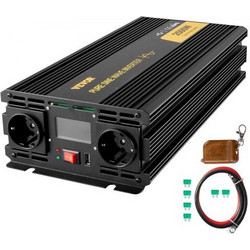 VEVOR Inverter Καθαρού Ημιτόνου 2500W, Μετατροπέας Ισχύος DC 12V σε AC 230V 4000W 12V DC to 230V AC