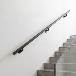 VEVOR Τοίχου Σκαλοπάτι Χειρολαβή, 1524 mm 113.4 kg Μαύρη Μεταλλική Ράγα, για Εσωτερικά Σκαλοπάτια, Σοφίτα, Βεράντα & Χώρους, Βαρέως Τύπου Βιομηχανική Χάλυβας Αλουμινίου Χειρολαβή, Στρογγυλός Σωλήνας,