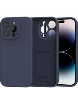 Spacecase Silicone Mag Case Θήκη με MagSafe Deep Blue (iPhone 14 Pro)