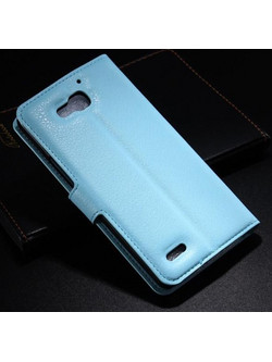 Huawei Honor 3X G750 - Δερμάτινη Stand Θήκη Πορτοφόλι Γαλάζιο (OEM)