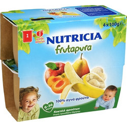 Nutricia Frutapura Φρουτόκρεμα Κοκτέιλ 5 Φρούτα 6m+ 4x100gr