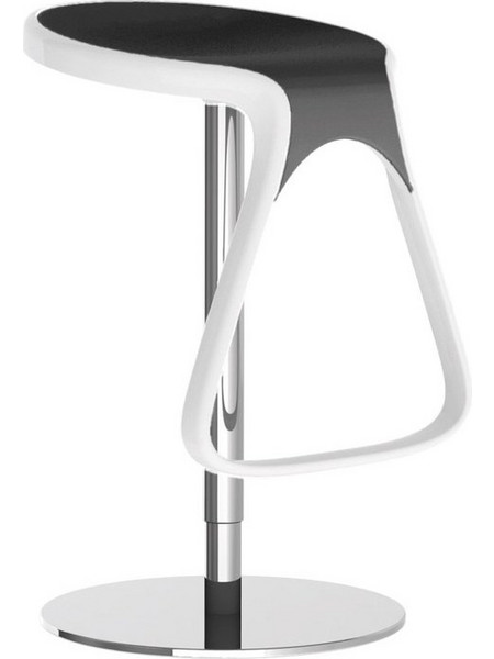 Gaber Octo (black - white) -Σκαμπό Μπαρ με κάθισμα απο τεχνοπολυμερές υλικό,περιστρεφόμενο Διαστάσεις 40*40*75 εκ. ύψος