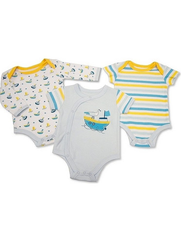 Nursery Time Σετ Φορμάκια Εσώρουχα για Αγόρι Λευκό Κίτρινο BG1817