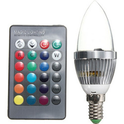 Πολύχρωμο LED RGB λάμπα με τηλεχειριστήριο E27 3W (Oem)