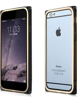 Κάλυμμα Πλάτης Baseus Rigid Metal + Soft TPU Bumper Frame για iPhone 6 (Gold)