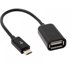 USB A 2.0 FEMALE TO MICRO USB B MALE CABLE 0.2m BLACK CAB-021 U093