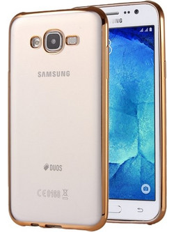Θήκη Samsung S6 G920 Σιλικόνης Clear Electro Bumper Slim Fit 0.3mm - Χρυσή