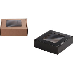 Κουτί συσκευασίας από χαρτί κραφτ με παράθυρο 170x170x50 mm - Συσκευασία 20 τμχ