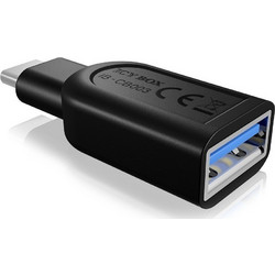 RaidSonic Icy Box Adapter for USB 3.0 Type-C Plug to USB 3.0 Type-A Interface, Black (IB-CB003)