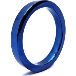 Label Stainless Steel Boy Flat Body Cock Ring 8mmx4cm Δαχτυλίδι Πέους Μεταλλικό 4cm Μπλε